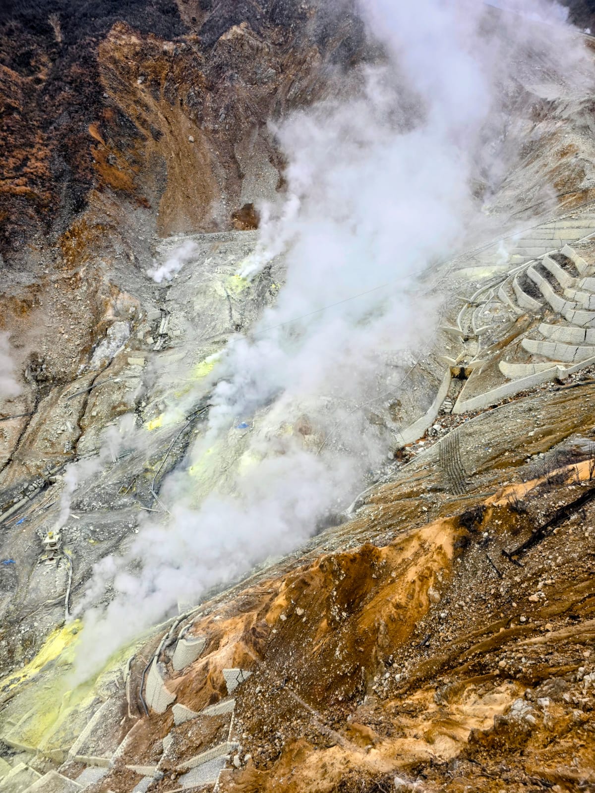 אזור הקיטור הגיאותרמי בעמק אוואקודאני במסגרת טיול להאקונה הר פוג'י